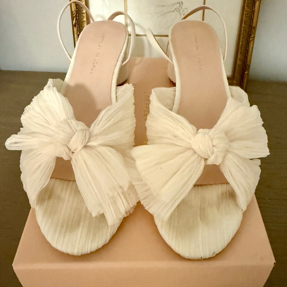 Loeffler Randall Dahlia Pearl Pleated Bow Heels